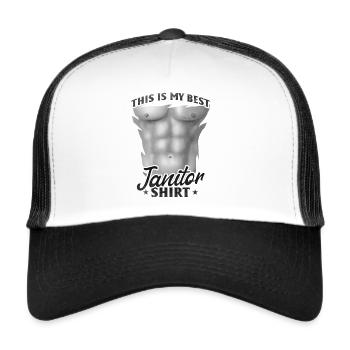 This Is My Best Janitor Shirt - Cleaning Janitor - Trucker Cap - white/black - Front