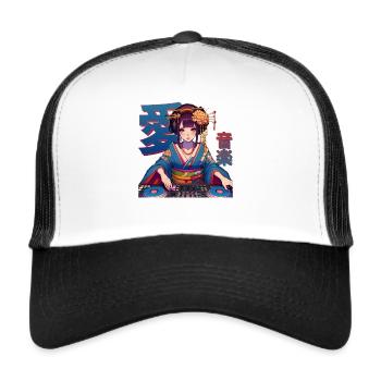 Geisha DJ - Trucker Cap - white/black - Front