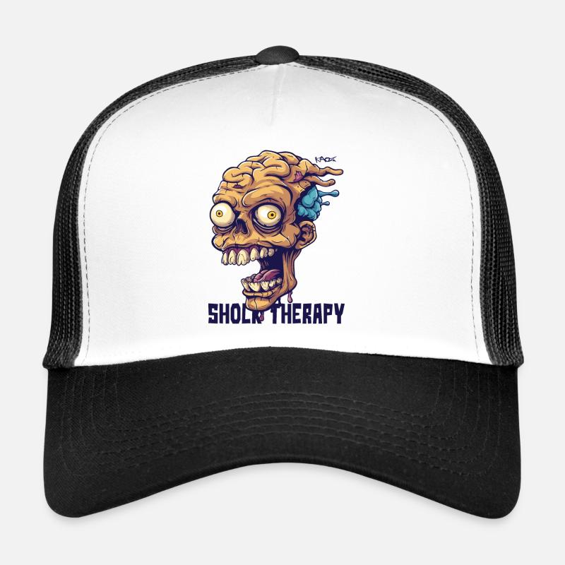 Thérapie de choc pour un crâne de zombie fou Casquette trucker 