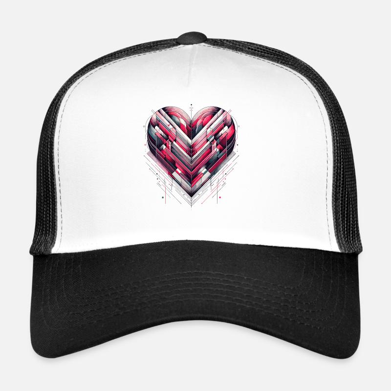 Futuristic Heart - Trucker Cap - white/black