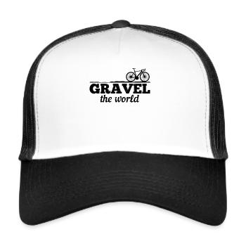 Gravel The World - Vélo Gravel Bikepacking Bikepac - Casquette trucker  - blanc/noir - Devant