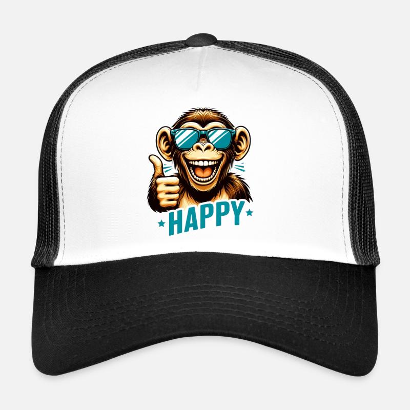 « Happy-go-Lucky Monkey : Le singe le plus cool de la jungle Casquette trucker 