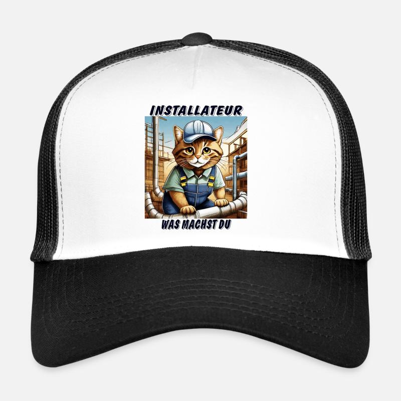 KATZE INSTALLATEUR - Trucker Cap - Weiß/Schwarz
