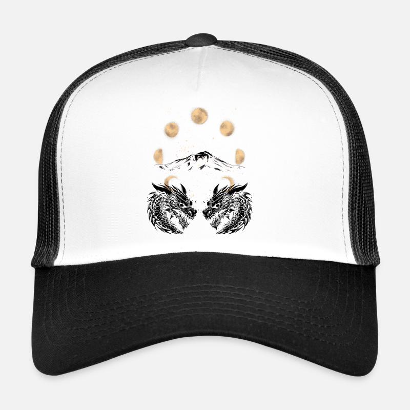 Dragon Mountains Moon Phase Fantasy Moon Trucker Cap