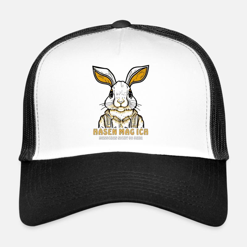 HASE HASEN MAG ICH - Trucker Cap - Weiß/Schwarz