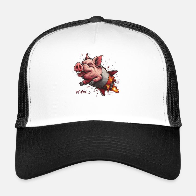 Der supercoole fliegende Raketen-Schwein Trucker Cap