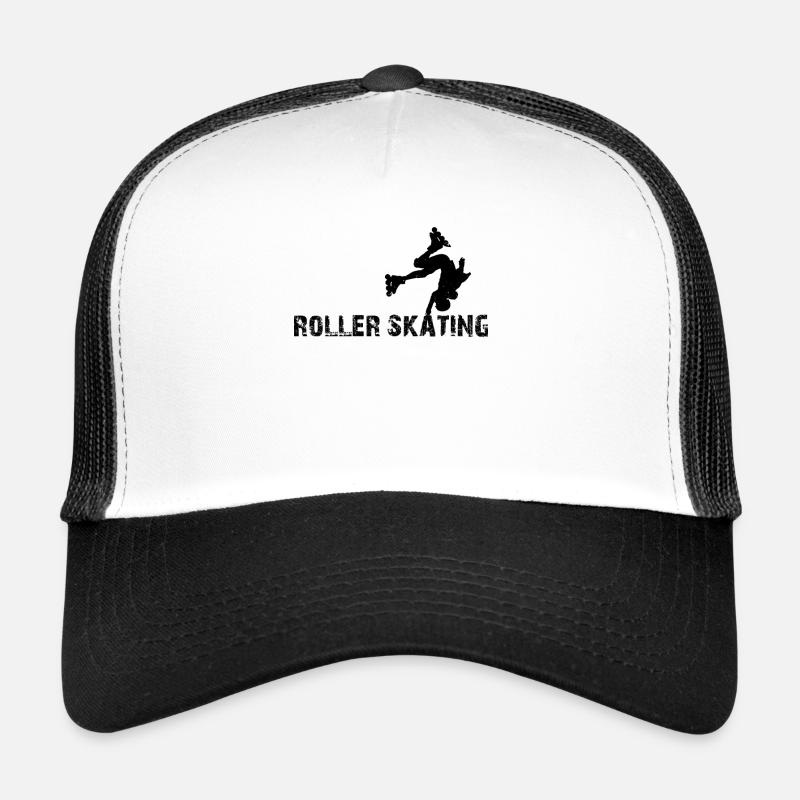 Roller Skates Roller Skating Silhouette Roller Ska Trucker Cap