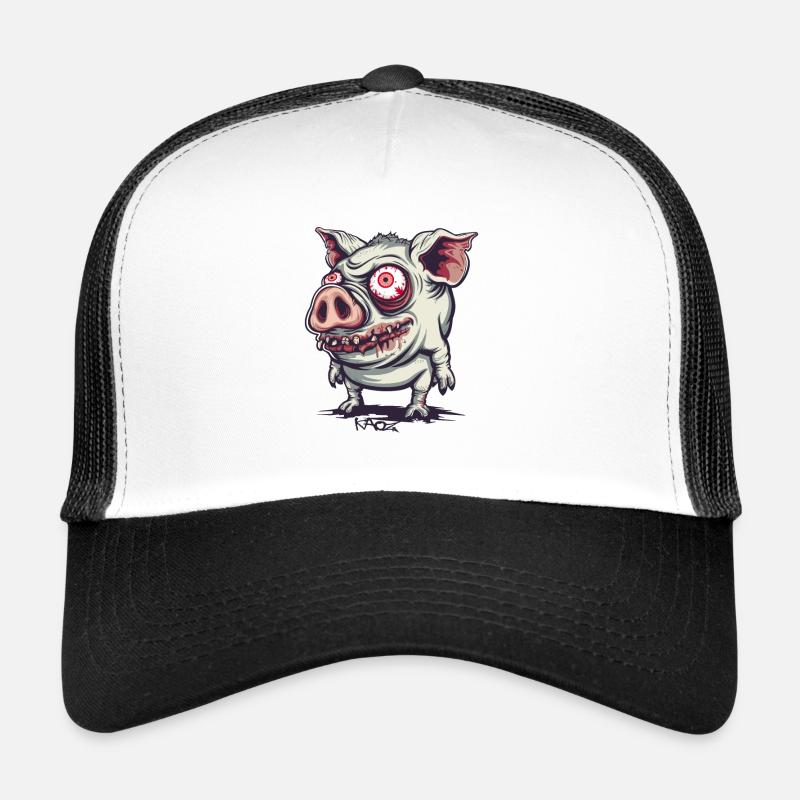 Cochon zombie mignon et bizarre Casquette trucker 