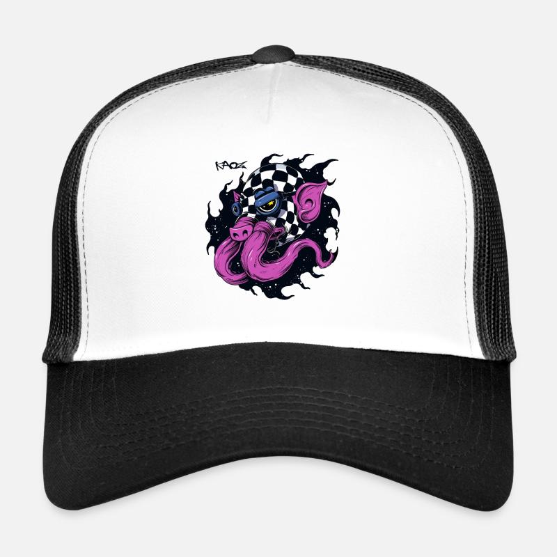 The Space Race Plaid Pattern Pilot Pig Trucker Cap