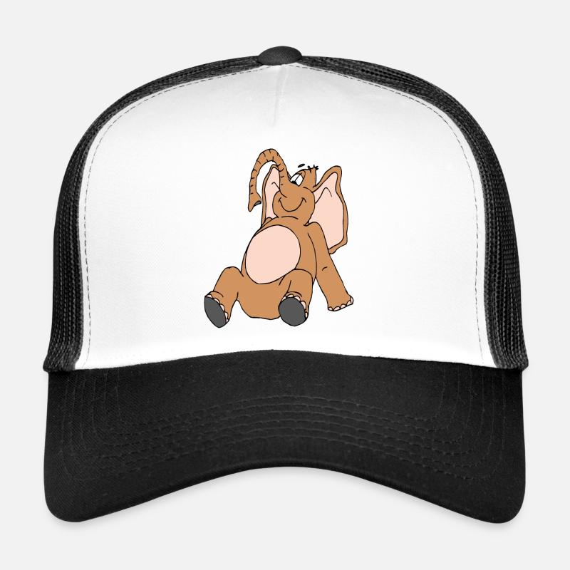 Ein lachender Elefant mit rosa Bauch. Trucker Cap