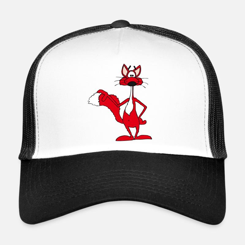 Red fox smiling cheerfully - Trucker Cap - white/black