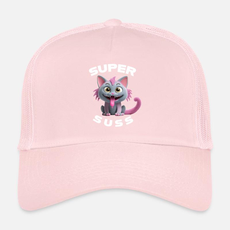 Monstre chat super mignon avec une longue langue Casquette trucker 