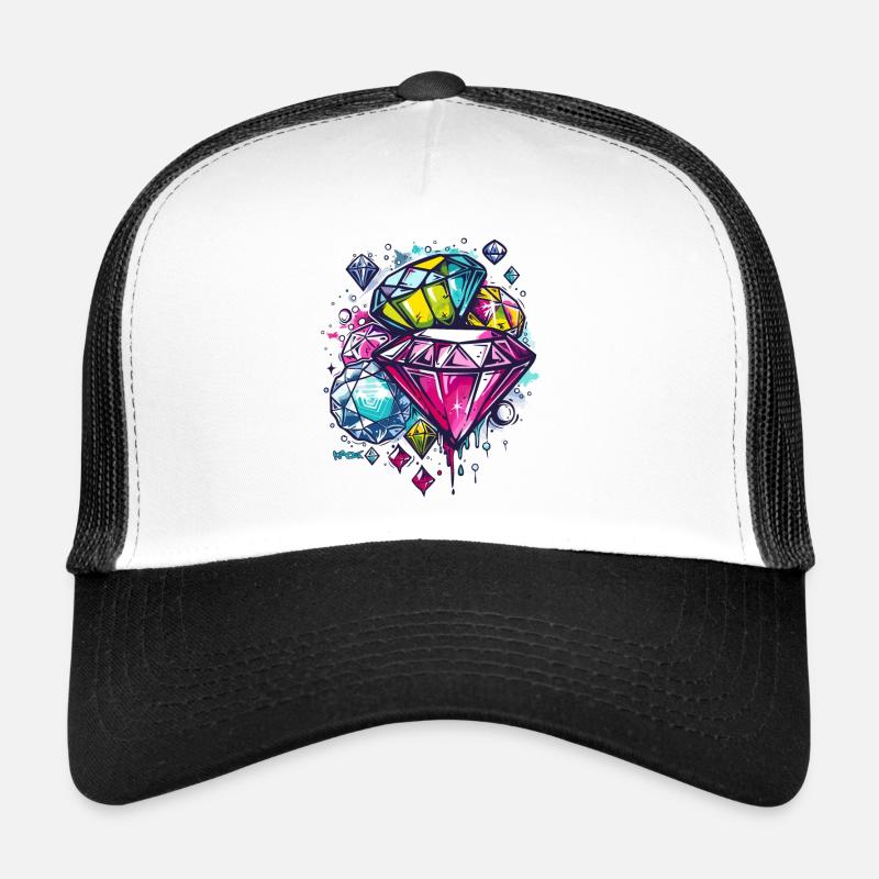 Croquis de diamants, rubis et bijoux Casquette trucker 