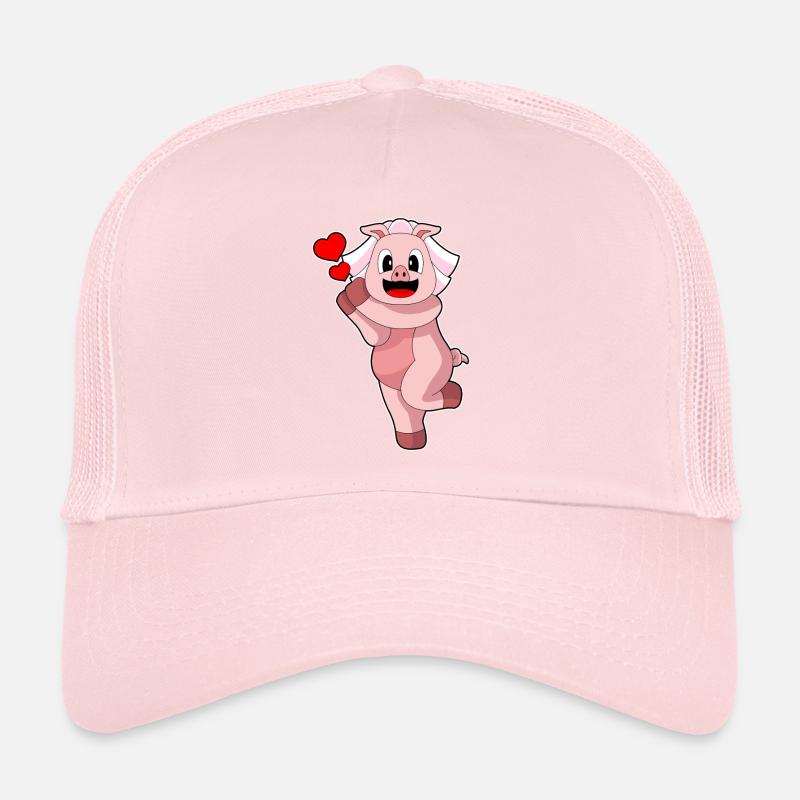 Schwein Braut Herz Hochzeit Trucker Cap