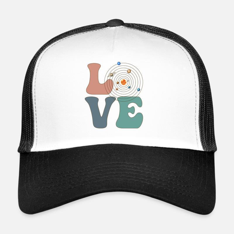 LIEBE Sonnensystem Astrologie Planeten - Trucker Cap - Weiß/Schwarz