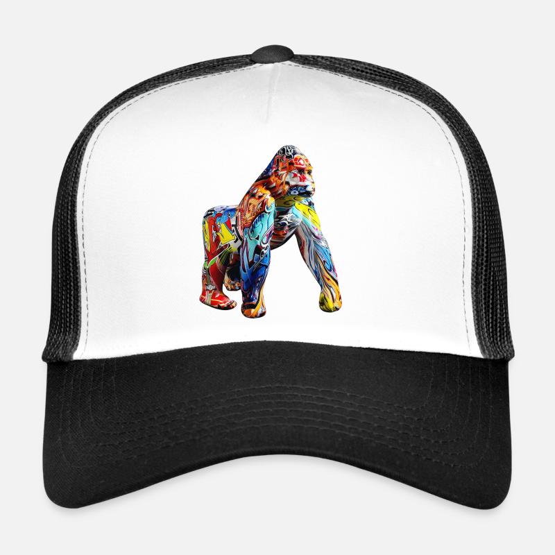 Gorilla Graffiti - Trucker Cap - Weiß/Schwarz