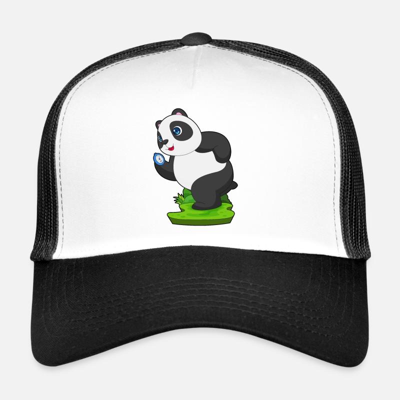 Panda Jogger Chronomètre Jogging - Casquette trucker - blanc/noir
