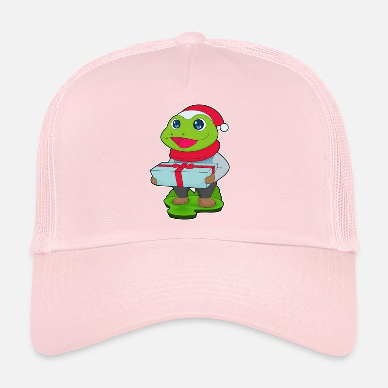Frog Christmas Package Trucker Cap