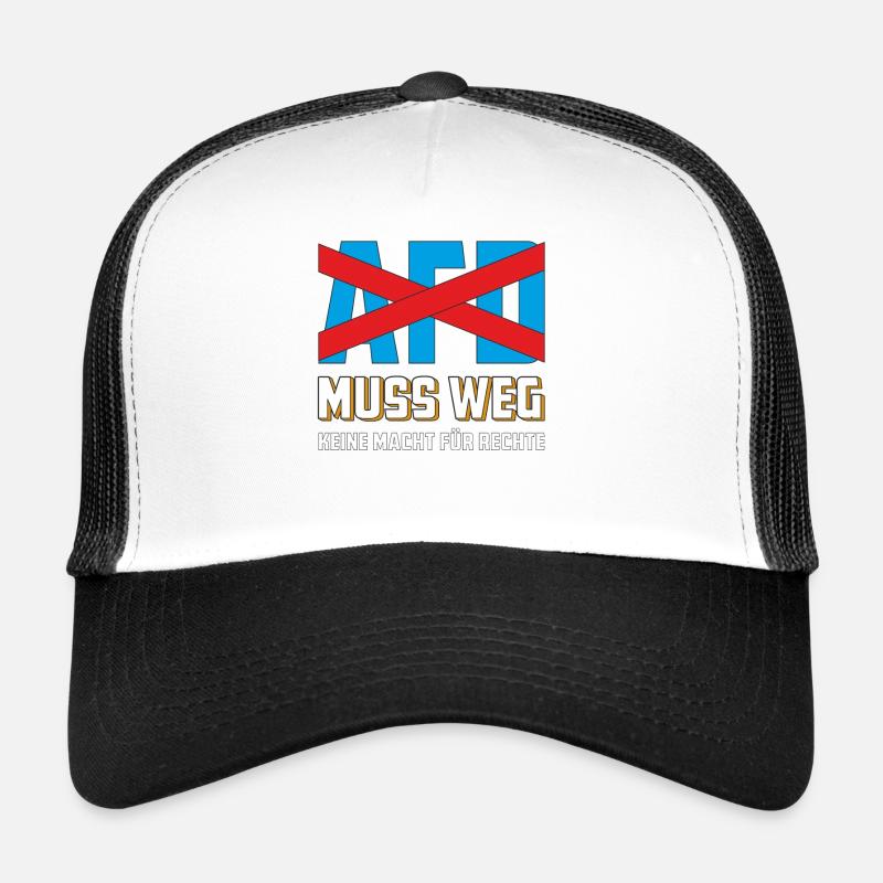 AFD MUSS WEG - Trucker Cap - Weiß/Schwarz