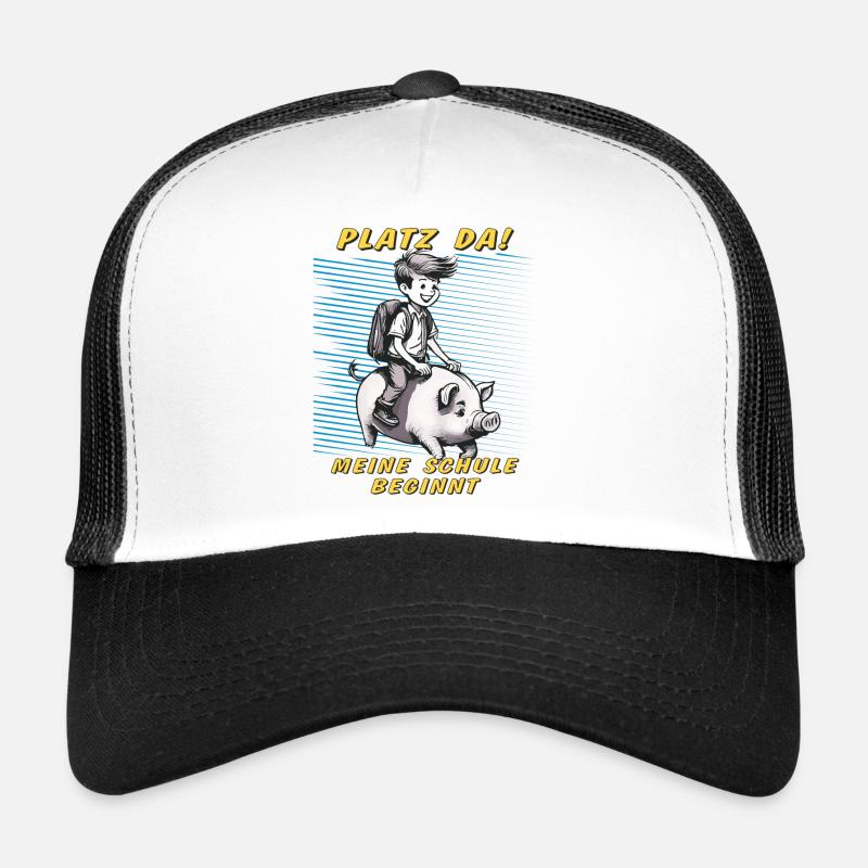SCHWEIN KIND JUNGE SCHULE BEGINNT - Trucker Cap - Weiß/Schwarz