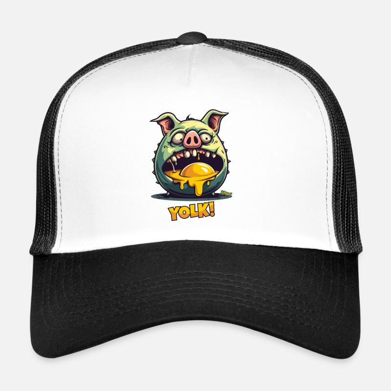 Un cochon zombie dévore le jaune d’œuf Casquette trucker 