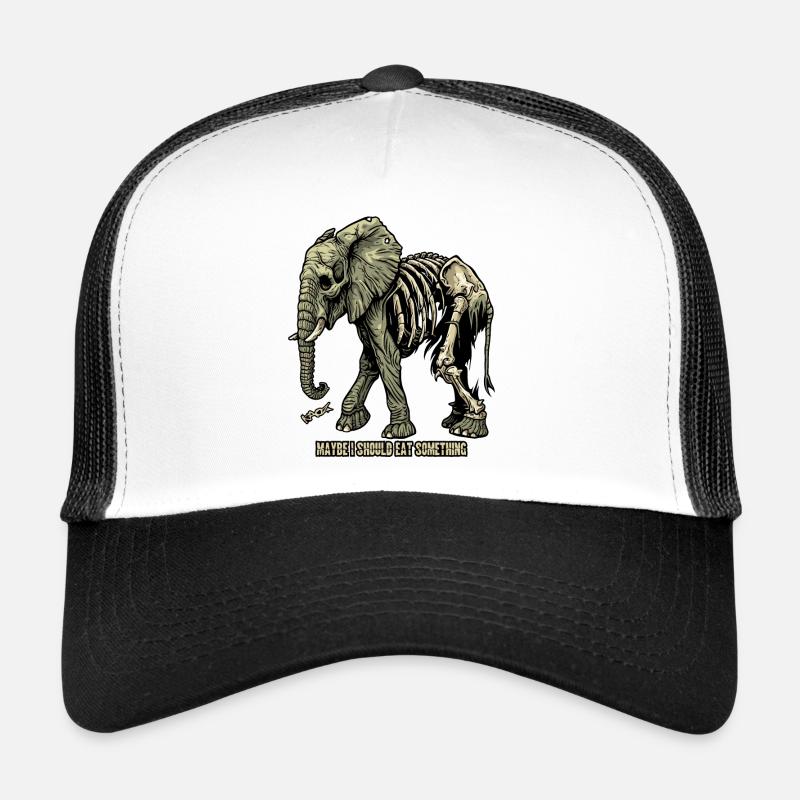 Wandering Hungry Skeleton Zombie Elephant Trucker Cap