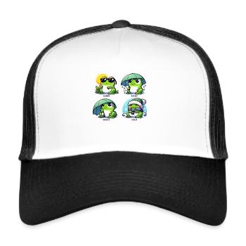 Frösche bei jeder Wetterlage - Trucker Cap - Weiß/Schwarz - Vorne