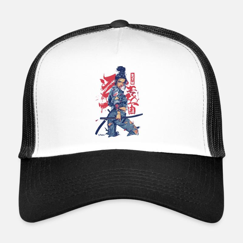 Verdammt! Samurai Straßenkampf Denim Anime Mädchen Trucker Cap