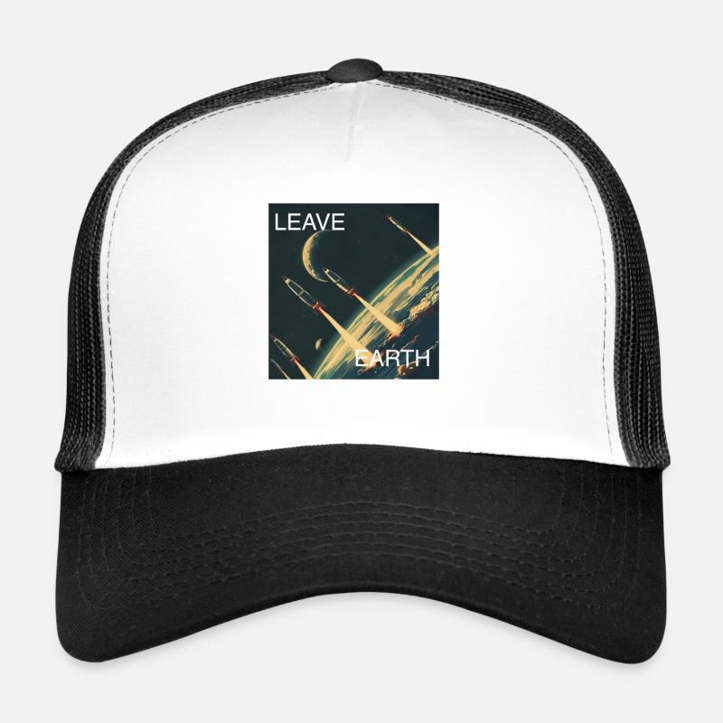 Affiche de Style rétro voyage dans l’espace « Quitter la Terre » Casquette trucker 