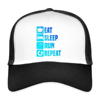 Jogging Fitness Women Running Race Running - Trucker Cap - white/black - Front