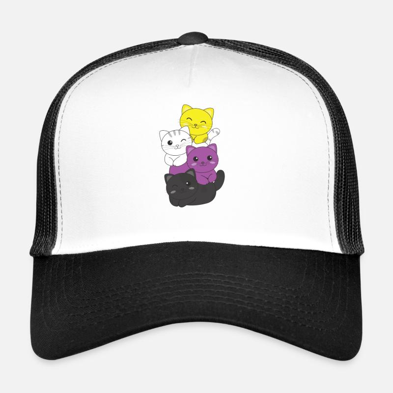 Nonbinary Flag Non Binary Pride LGBTQ süße Katze Trucker Cap