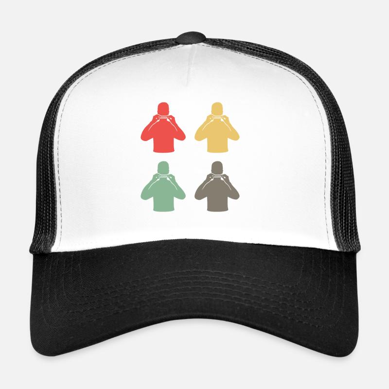 Colorful Harmonica Band Silhouettes Trucker Cap