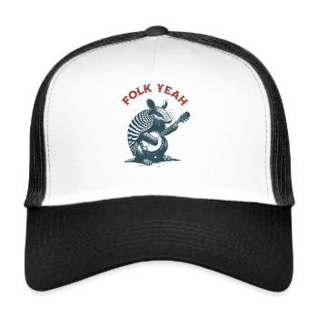 Folk yes Armadillo - Trucker Cap - white/black - Front