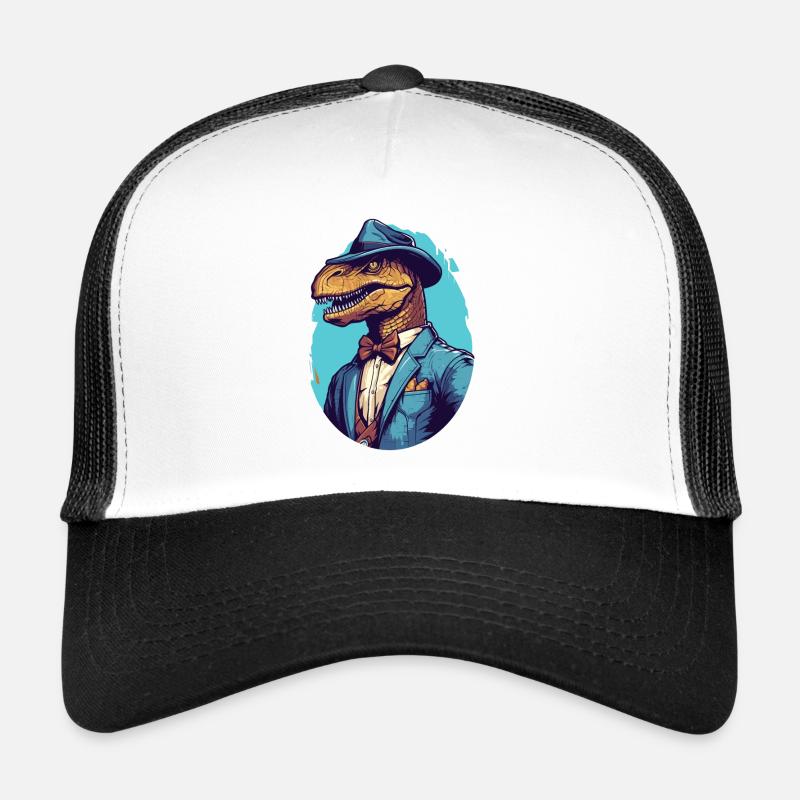 Dinosaur Raptor Detective Trucker Cap