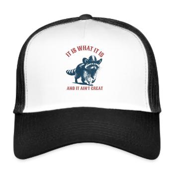C’est ce que c’est et ce n’est pas un grand raton laveur - Casquette trucker  - blanc/noir - Devant