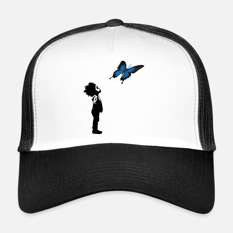 Der Junge und der Schmetterling - Trucker Cap - Weiß/Schwarz