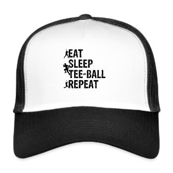 Eat Sleep Tee-ball Repeat - Tee-ball Game - Trucker Cap - white/black - Front