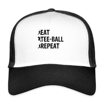 Tee-ball Game - Eat Tee-ball Repeat - Trucker Cap - white/black - Front