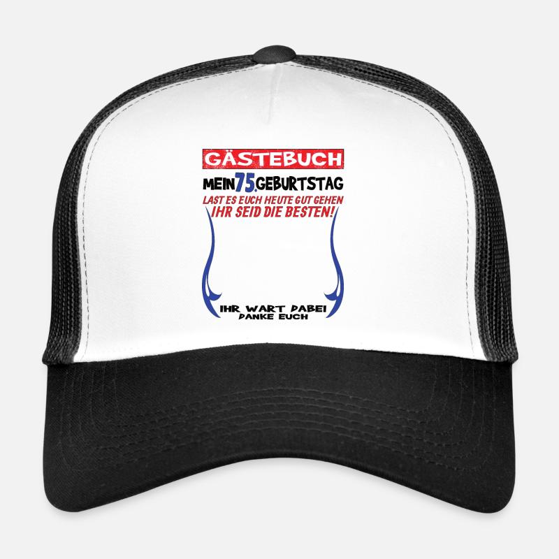 75th Birthday Man and Mrs. Guestbook Trucker Cap