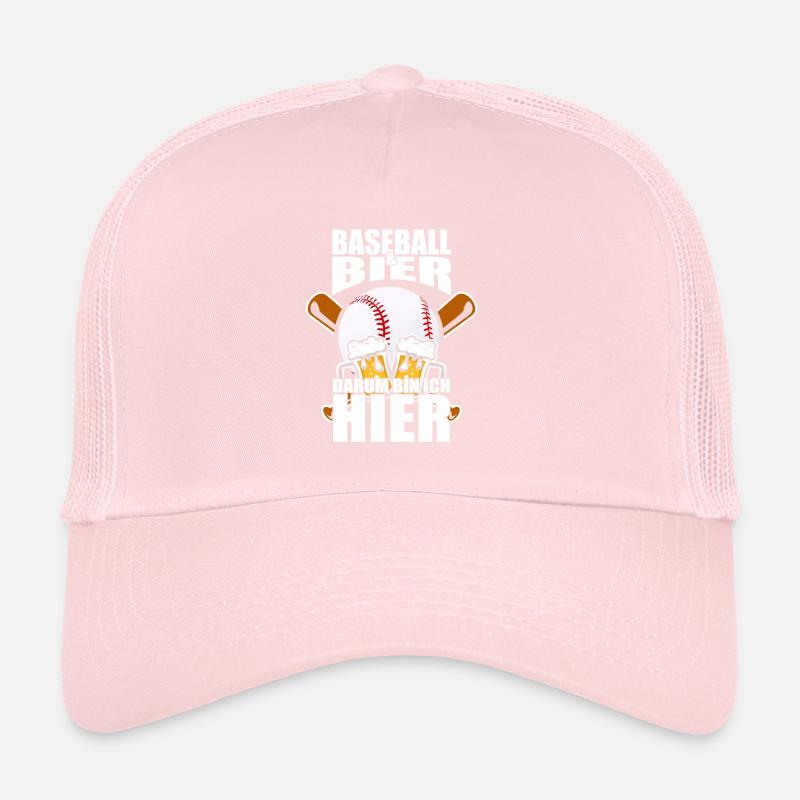 Lustiger Spruch Baseball Bier darum bin ich hier Trucker Cap