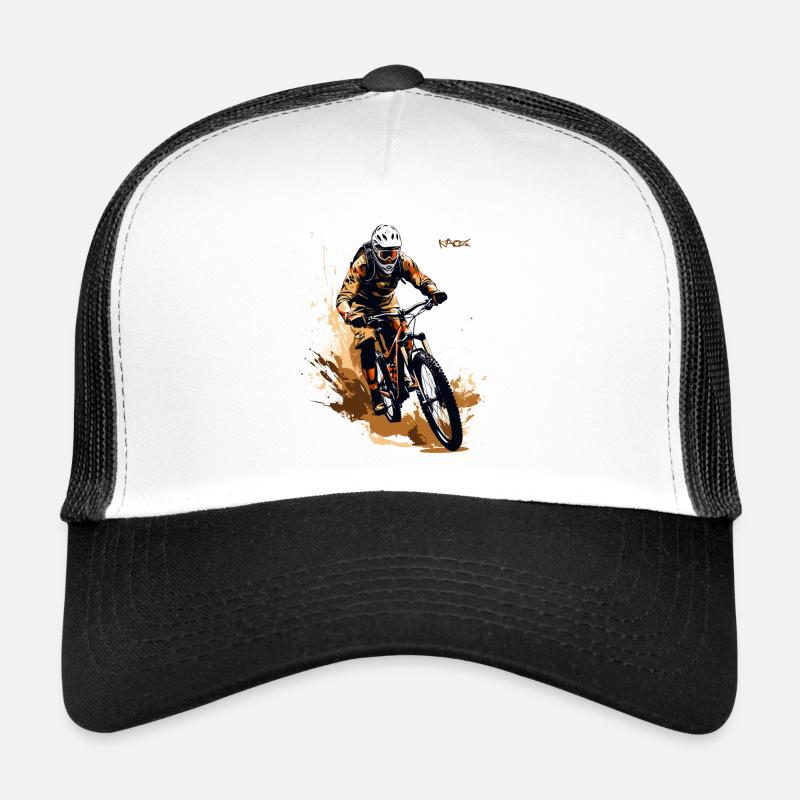 Mountain bikers mountain biking Trucker Cap