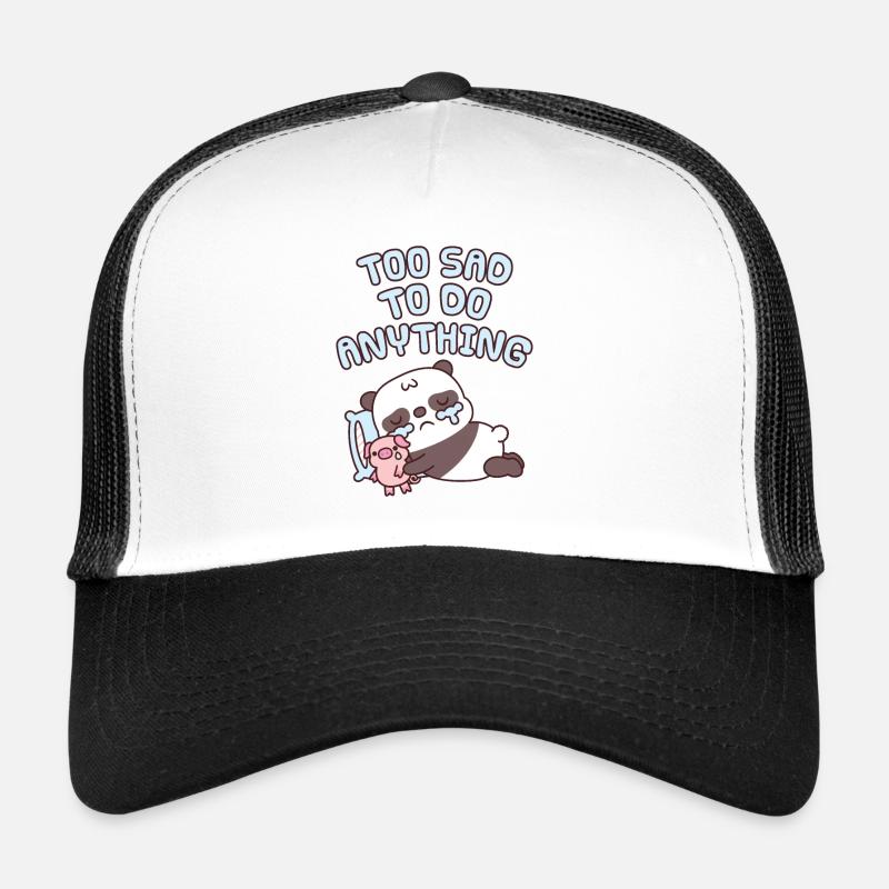 Cute Crying Panda Too Sad To Do Anything Trucker Cap
