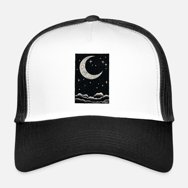 Nuages endormis, lune et étoiles Casquette trucker 