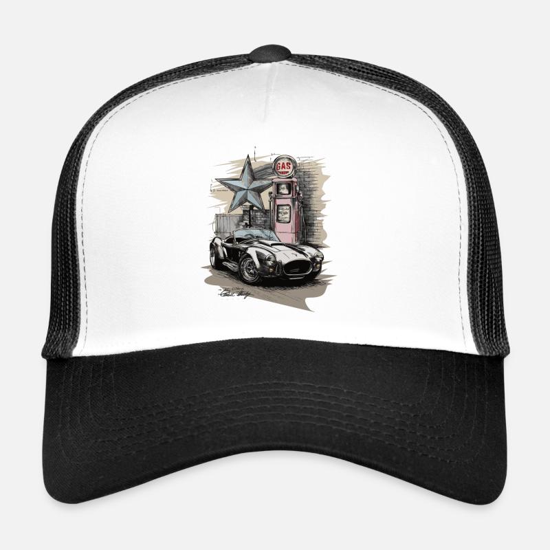 Retro AC Cobra mit 50s Zapfsäule - Geschenk Trucker Cap