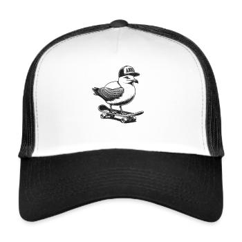 Ahoy Skater Seagull - Trucker Cap - white/black - Front