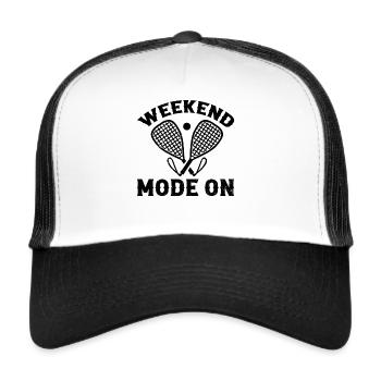 Racquetball Weekend Mode On - Playing Racquetball - Trucker Cap - Weiß/Schwarz - Vorne