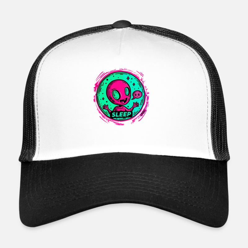 Little happy alien, sleeping Trucker Cap
