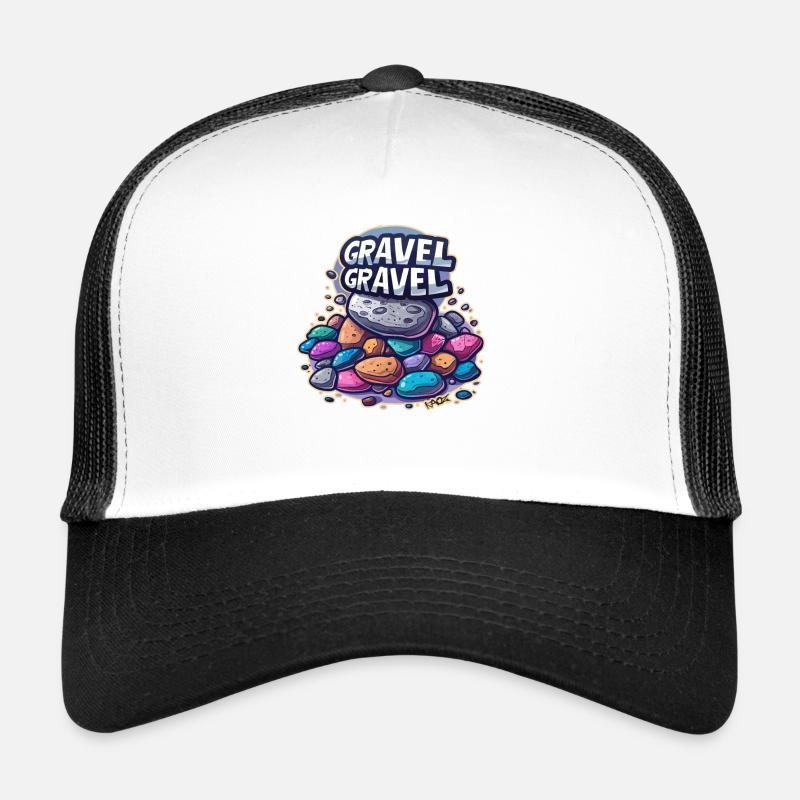 Gravel oder Schotter - Trucker Cap - Weiß/Schwarz