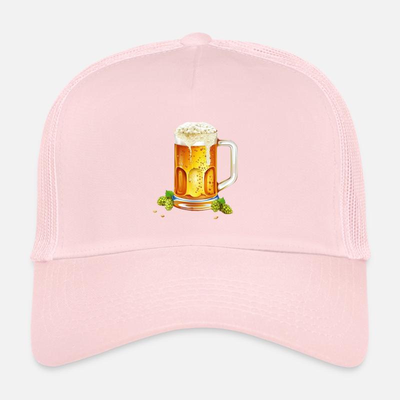 Bière glacée dans un pichet avec du houblon et de l’orge Casquette trucker 