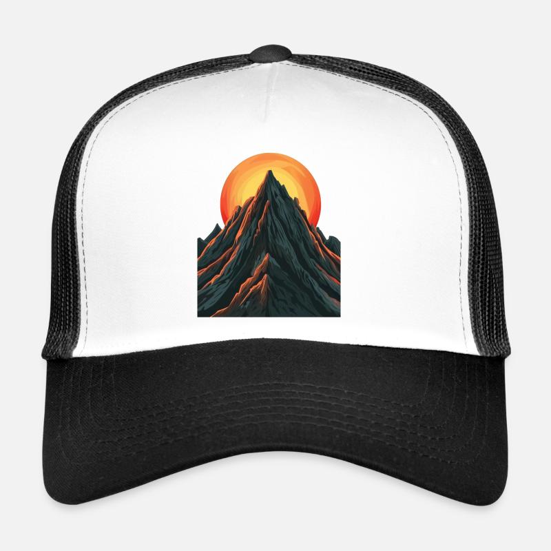 Sommet majestueux avec soleil levant Casquette trucker 